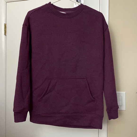 Danskin Purple Crewneck Sweatshirt Pullover with Kangaroo Pocket Size XS - Picture 1 of 6